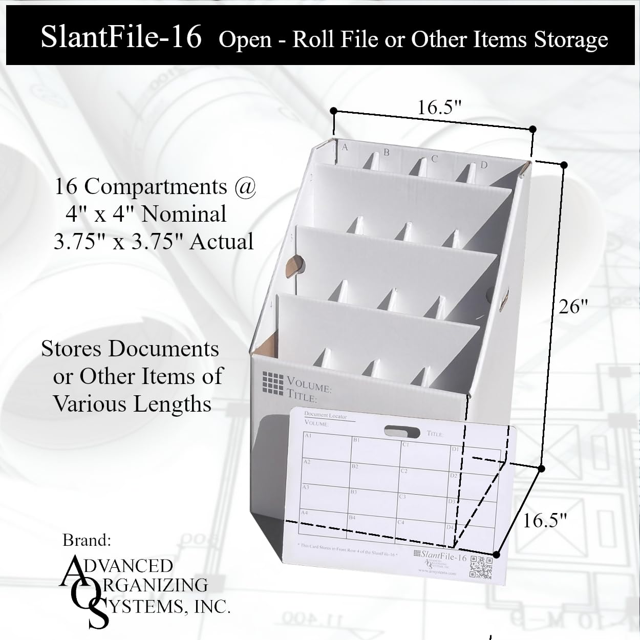 Amazon.com: Advanced Organizing Systems - SlantFile-16 Open Roll